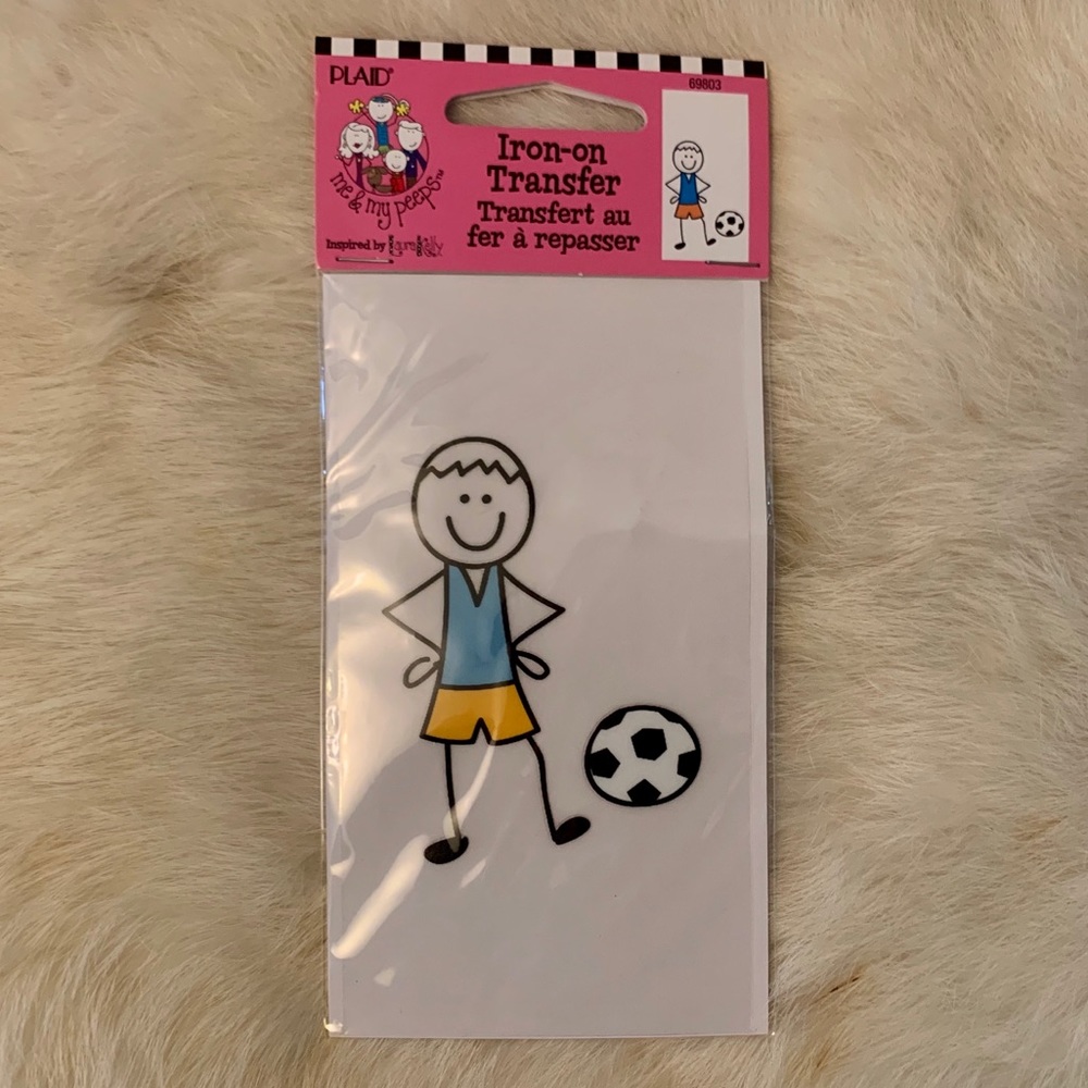 FREE Soccer boy stick figure iron on transfer